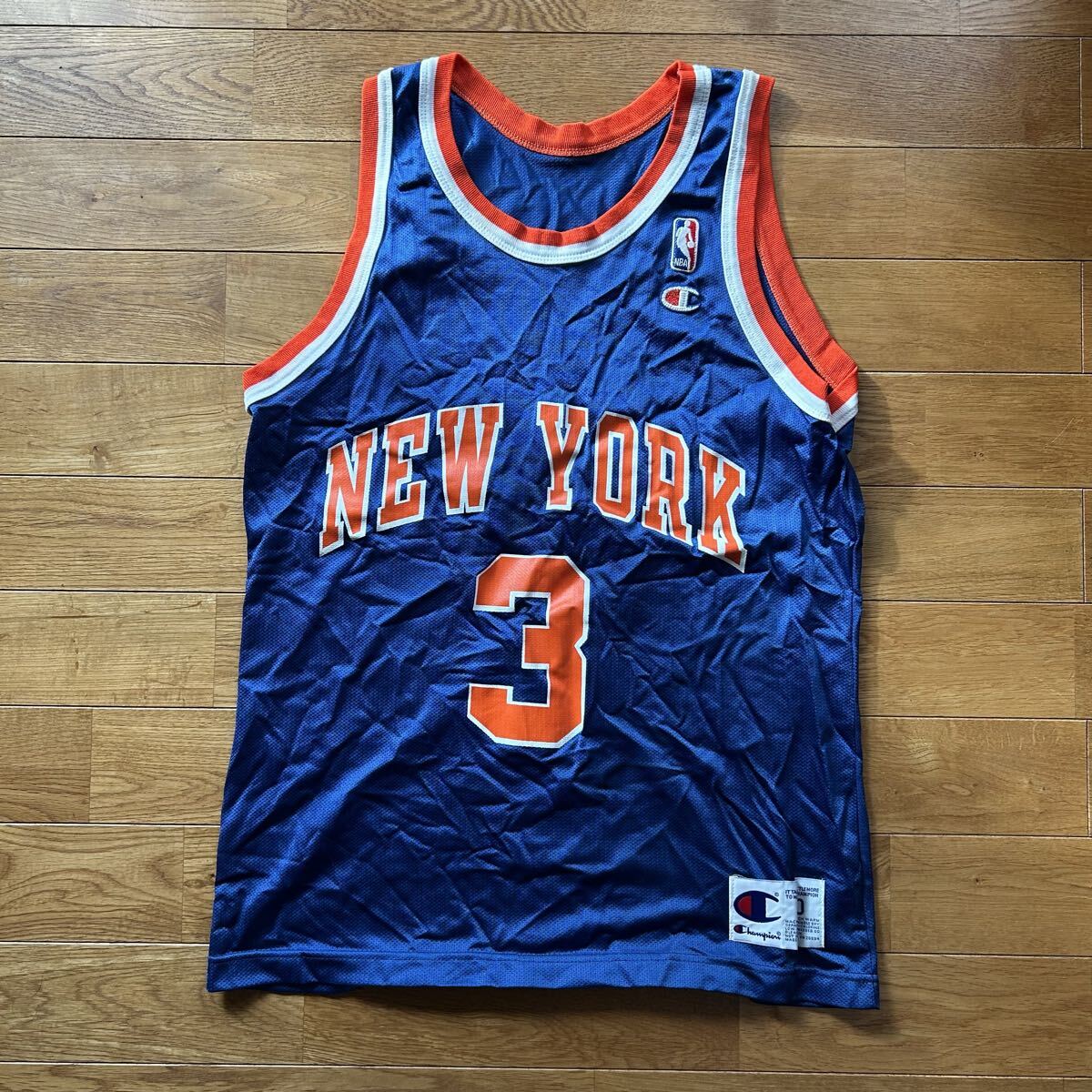 90s USA製 Champion NBA New York Knicks ゲームシャツ STARKS ニューヨーク ニックス_画像1