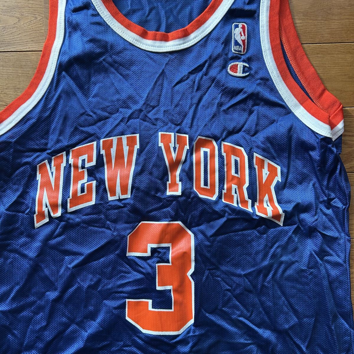 90s USA製 Champion NBA New York Knicks ゲームシャツ STARKS ニューヨーク ニックス_画像2