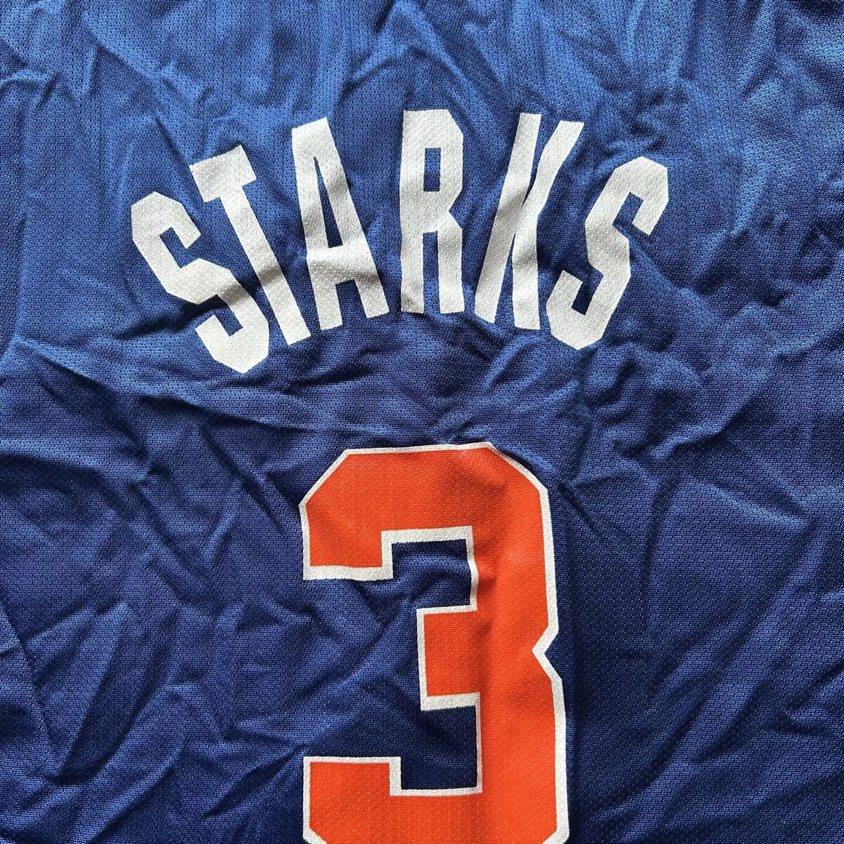 90s USA製 Champion NBA New York Knicks ゲームシャツ STARKS ニューヨーク ニックス_画像5