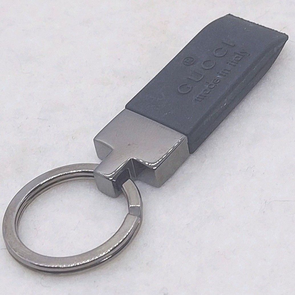 グッチ　キーホルダー　キーリング　シルバー×ブラック　箱、保存袋付き　GUCCI_画像3