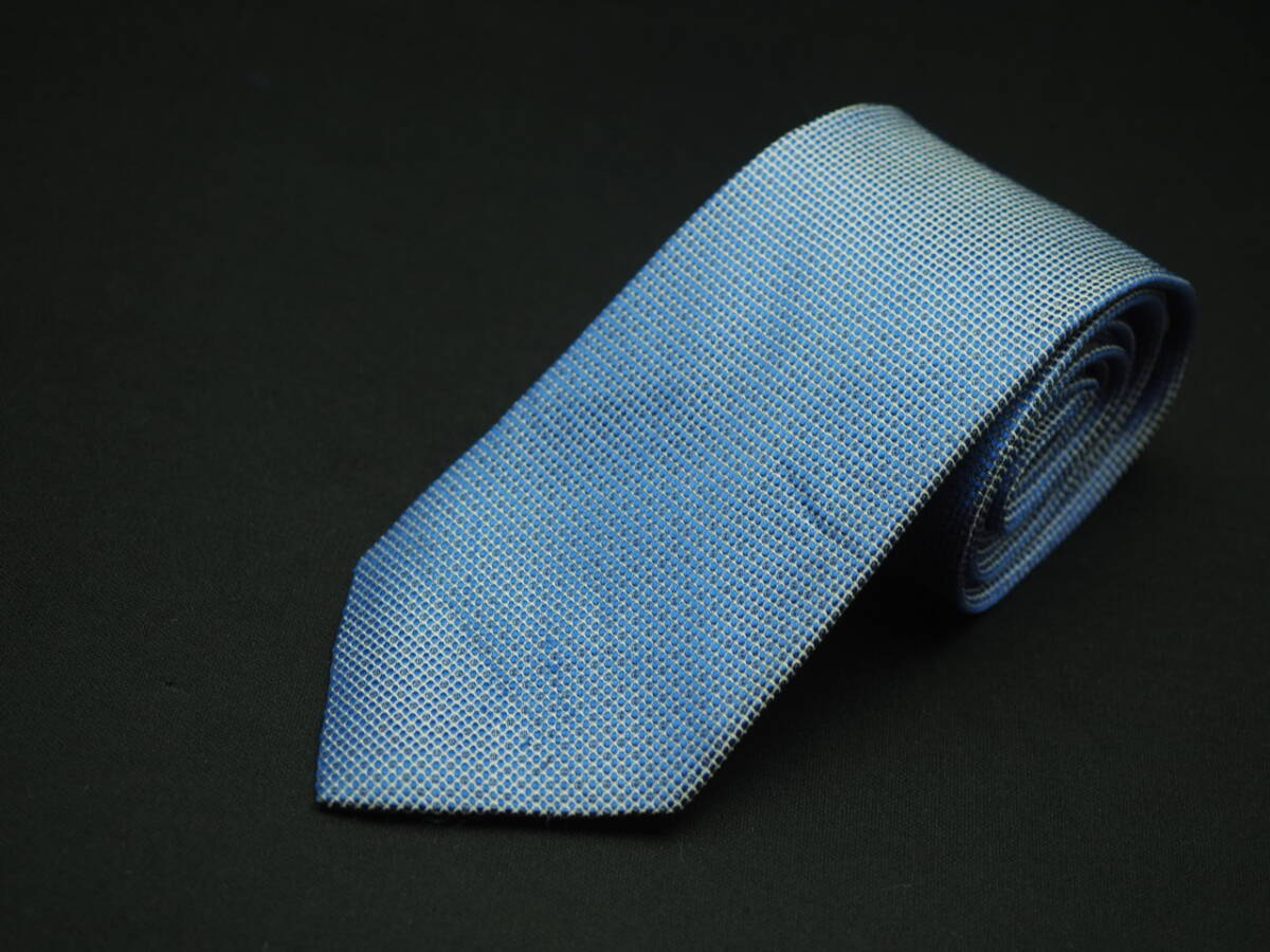  прекрасный товар [Calvin Klein Calvin Klein ] G1012 оттенок голубого SILK бренд галстук б/у одежда хорошая вещь перепродажа скупка 