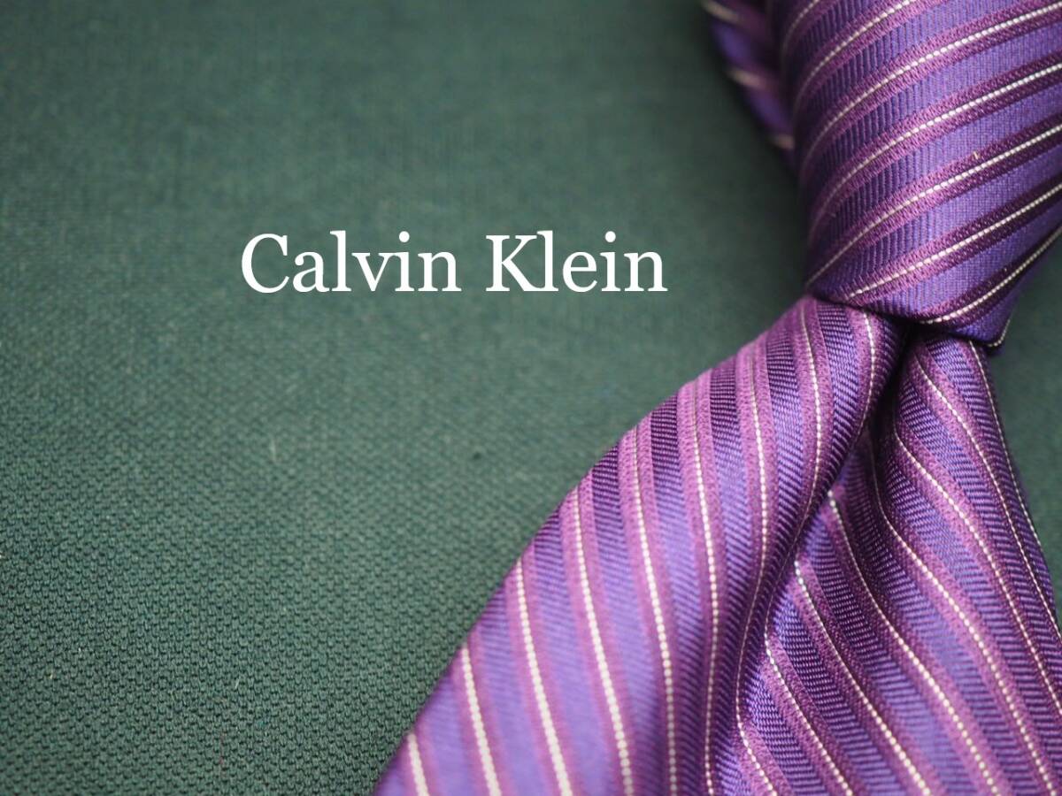  прекрасный товар [Calvin Klein Calvin Klein ] G1016 лиловый серия SILK бренд галстук б/у одежда хорошая вещь перепродажа скупка 