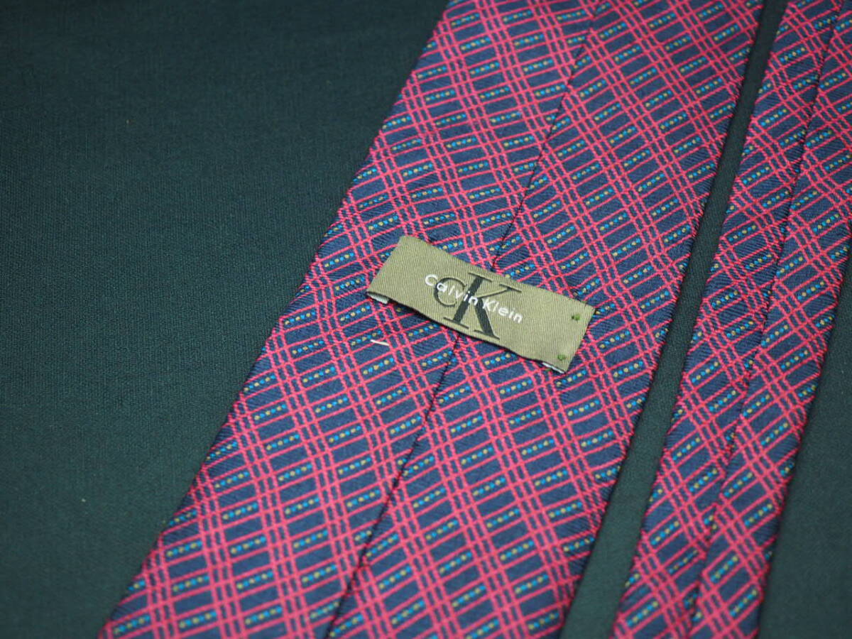  прекрасный товар [Calvin Klein Calvin Klein ] G1021 USA темно-синий вино серия SILK бренд галстук б/у одежда хорошая вещь перепродажа скупка 