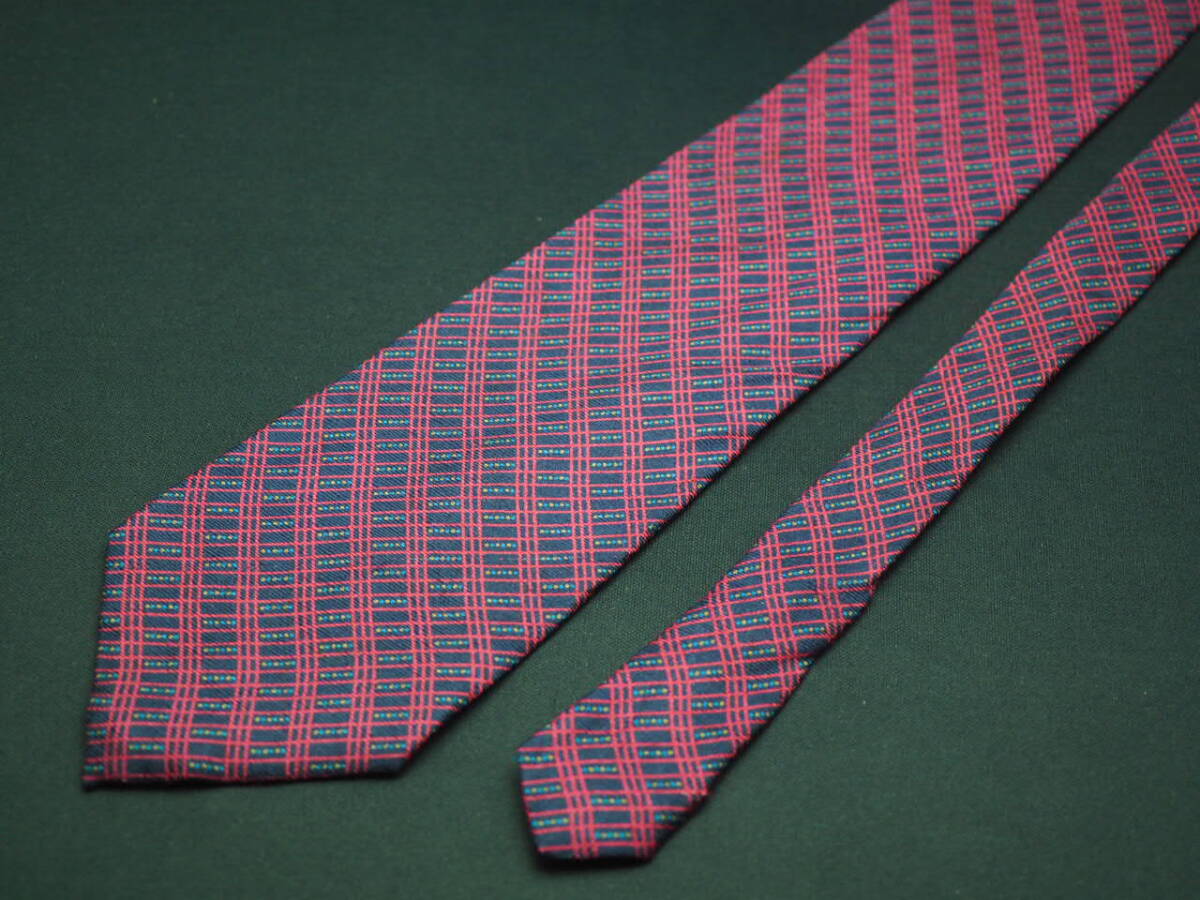  прекрасный товар [Calvin Klein Calvin Klein ] G1021 USA темно-синий вино серия SILK бренд галстук б/у одежда хорошая вещь перепродажа скупка 