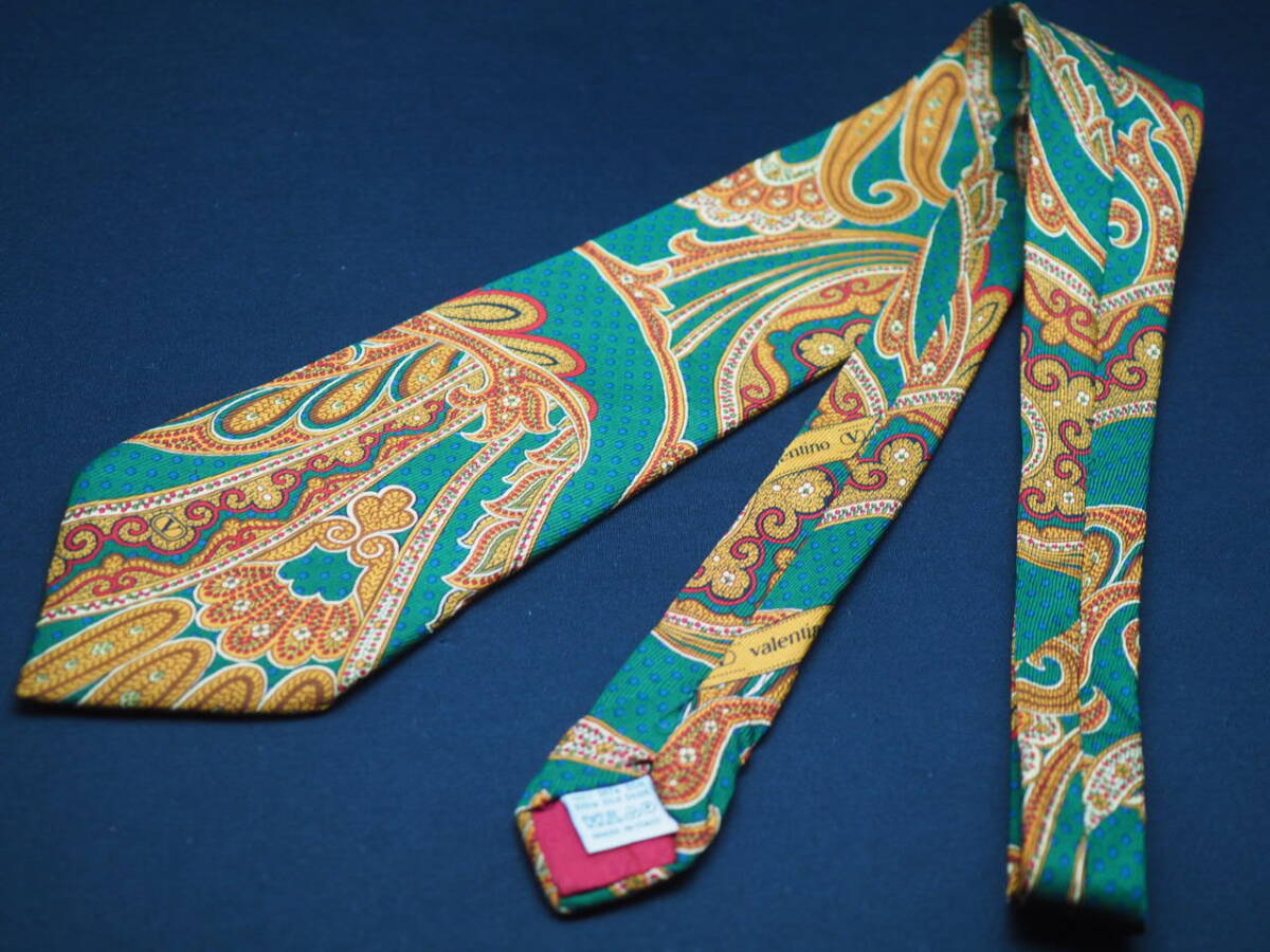 美品【VALENTINO ヴァレンティノ】 G1124 ペイズリー SILK ブランド ネクタイ 古着 良品 転売 仕入_画像6