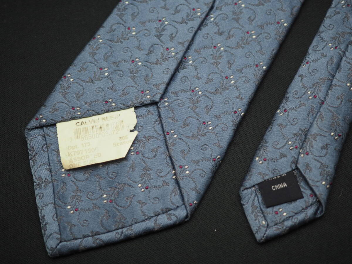 美品【Calvin Klein カルバンクライン】 G1364 グレー系 SILK ブランド ネクタイ 古着 良品 転売 仕入_画像5