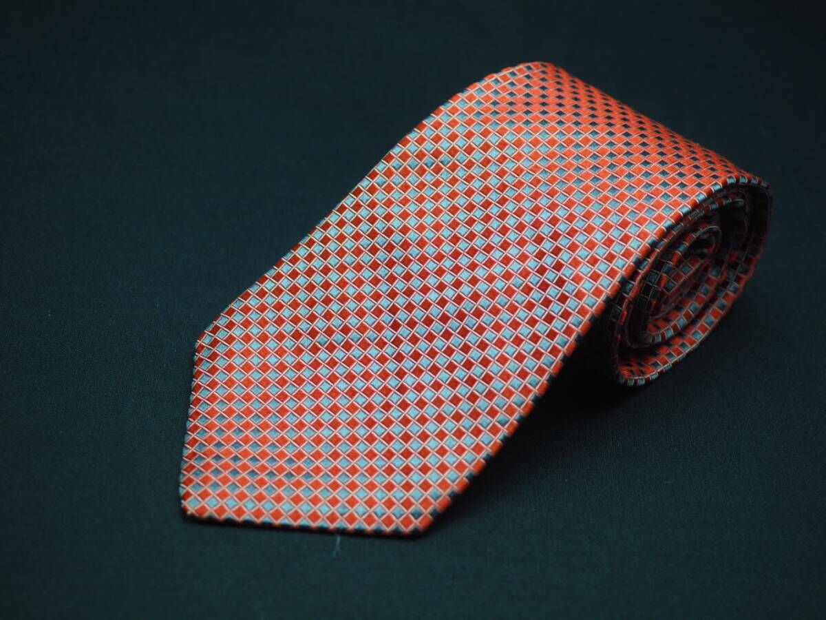 美品【Calvin Klein カルバンクライン】 G1366 赤グレー系 SILK ブランド ネクタイ 古着 良品 転売 仕入_画像2