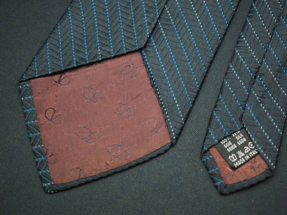 美品【VALENTINO ヴァレンティノ】 G1514 ブラック ブルー SILK ブランド ネクタイ 古着 良品 転売 仕入_画像5