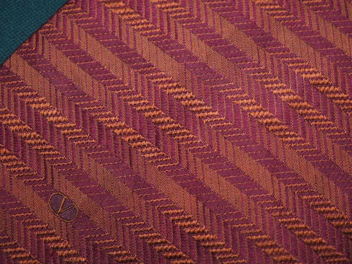 【VALENTINO ヴァレンティノ】 G1520 ワイン系 SILK ブランド ネクタイ 古着 良品 転売 仕入_画像4