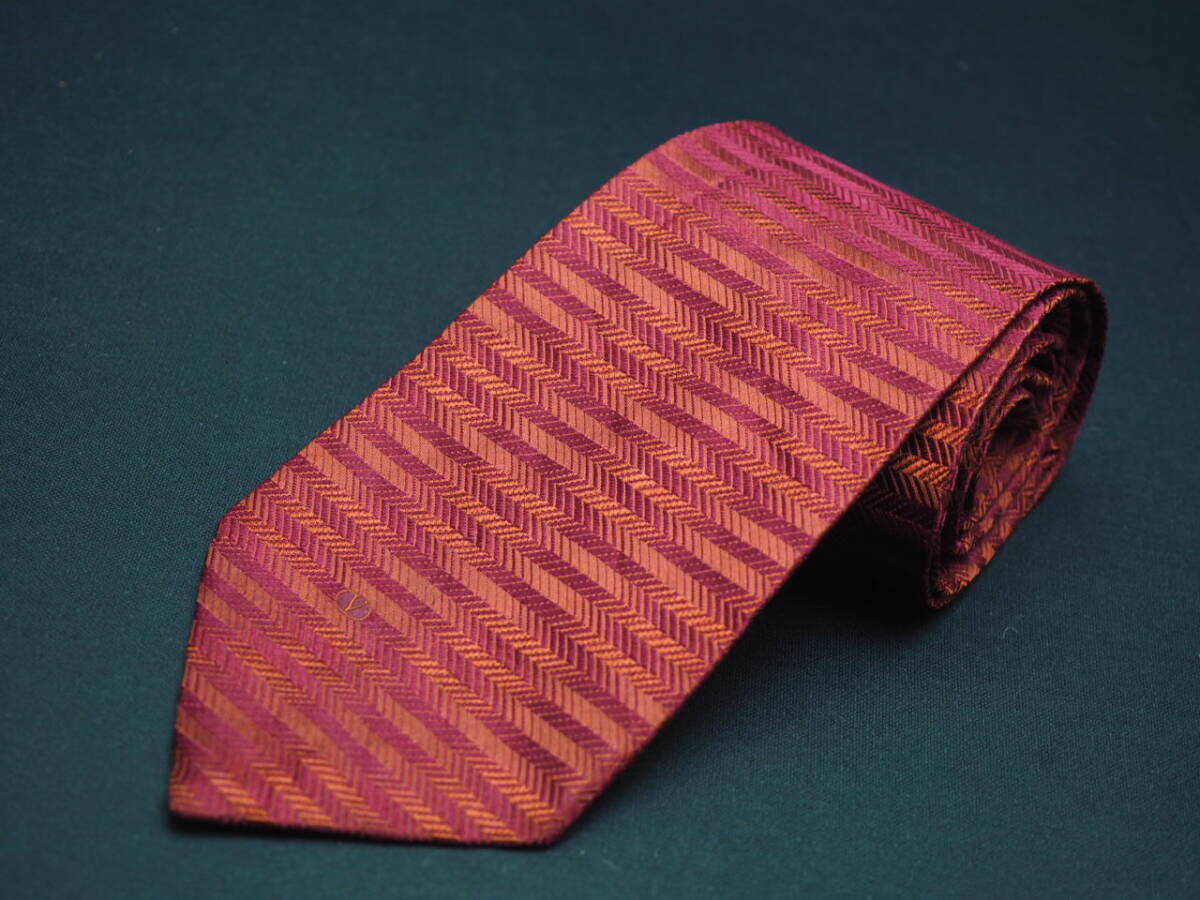 【VALENTINO ヴァレンティノ】 G1520 ワイン系 SILK ブランド ネクタイ 古着 良品 転売 仕入_画像2