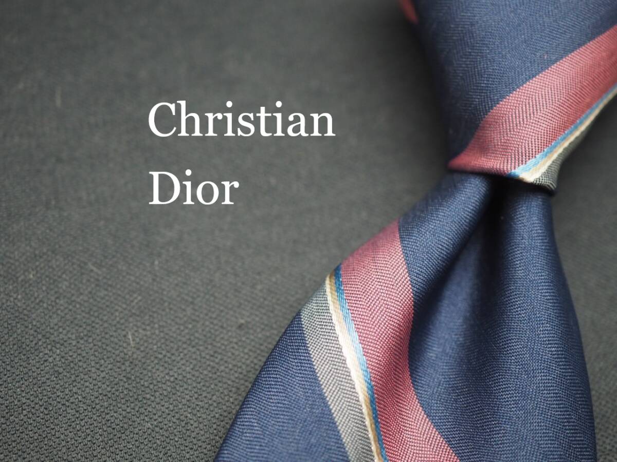 美品【Christian Dior クリスチャン ディオール】 G1549 USA POLYESTER SILK ブランド ネクタイ 古着 良品 転売 仕入_画像1