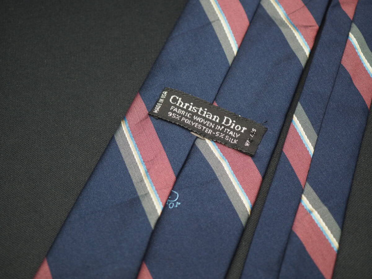 美品【Christian Dior クリスチャン ディオール】 G1549 USA POLYESTER SILK ブランド ネクタイ 古着 良品 転売 仕入_画像4