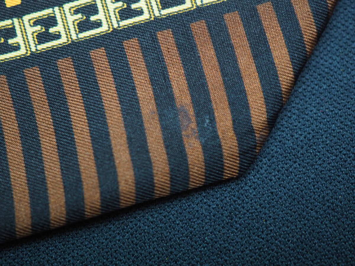  прекрасный товар [FENDI Fendi ] G1613 Logo SILK бренд галстук б/у одежда хорошая вещь перепродажа скупка 