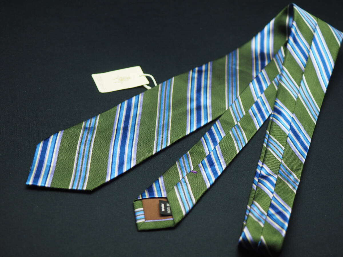  не использовался товар [Paul Stuart paul (pole) Stuart ] G1760 зеленый оттенок голубого SILK бренд галстук б/у одежда хорошая вещь перепродажа скупка 