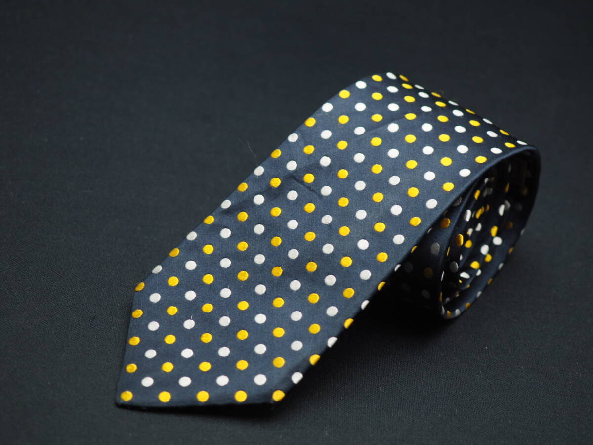  прекрасный товар [Paul Stuart paul (pole) Stuart ] G1761 темно-синий серия SILK бренд галстук б/у одежда хорошая вещь перепродажа скупка 