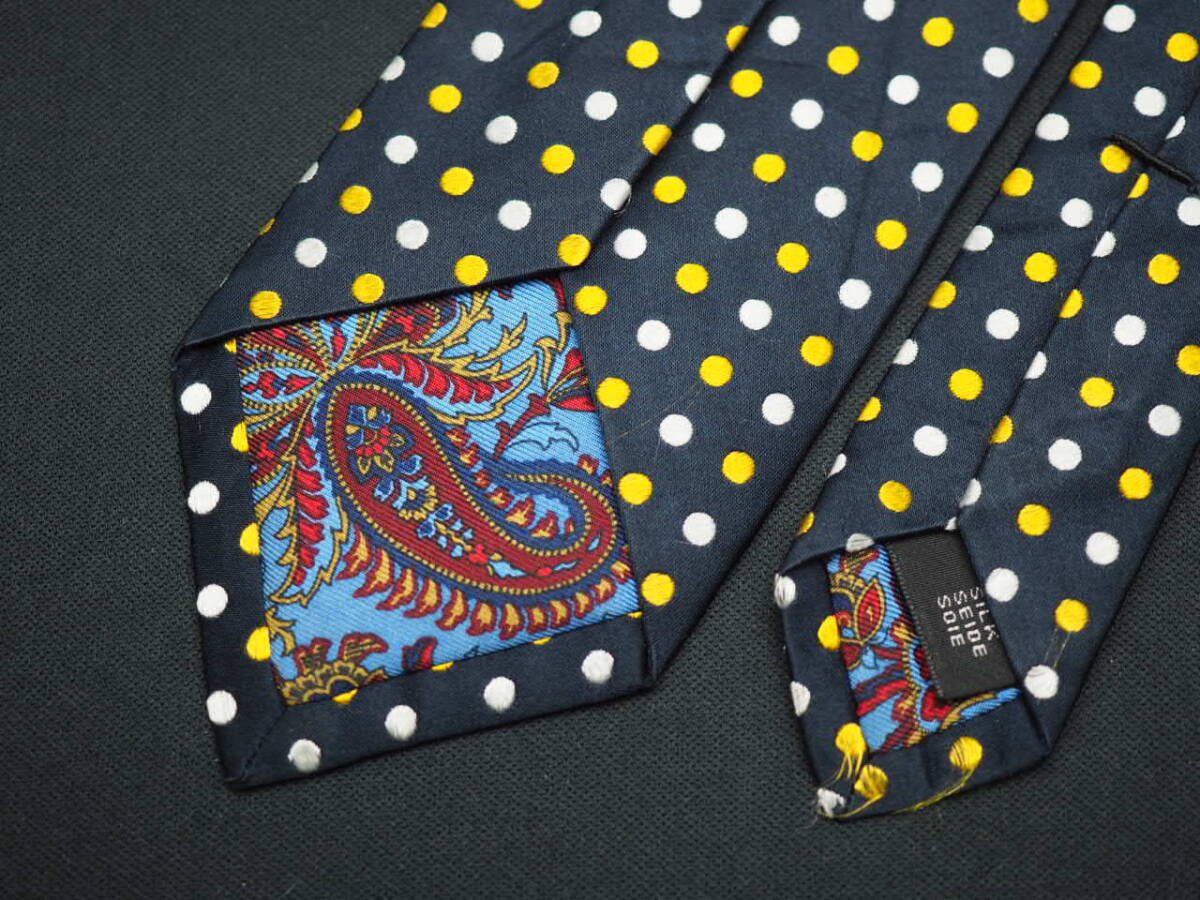  прекрасный товар [Paul Stuart paul (pole) Stuart ] G1761 темно-синий серия SILK бренд галстук б/у одежда хорошая вещь перепродажа скупка 