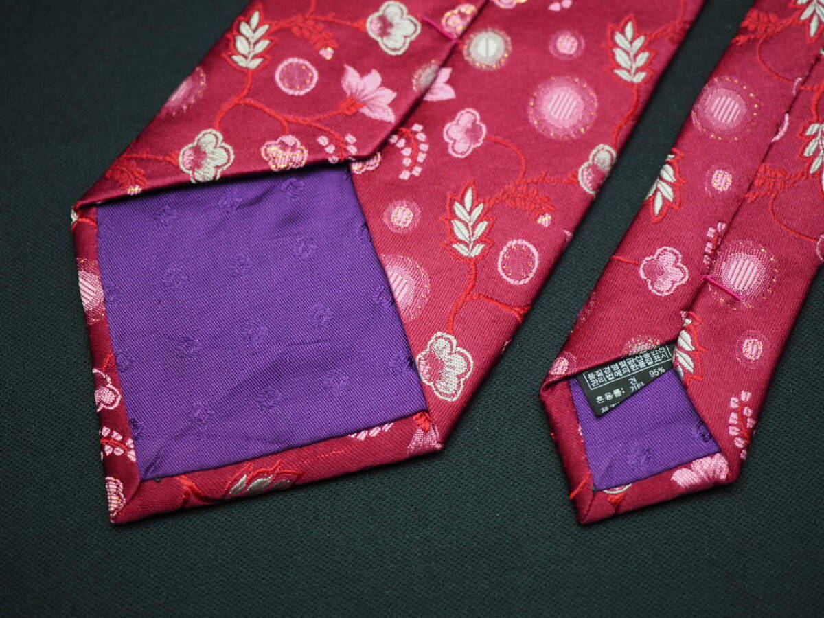 美品【Mila Schon ミラショーン】 G1817 ワイン系 SILK ブランド ネクタイ 古着 良品 転売 仕入_画像5
