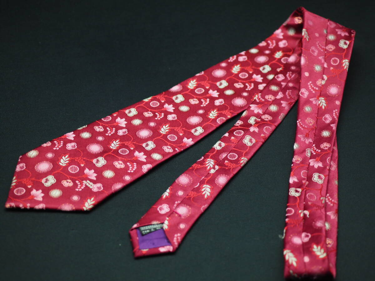 美品【Mila Schon ミラショーン】 G1817 ワイン系 SILK ブランド ネクタイ 古着 良品 転売 仕入_画像6