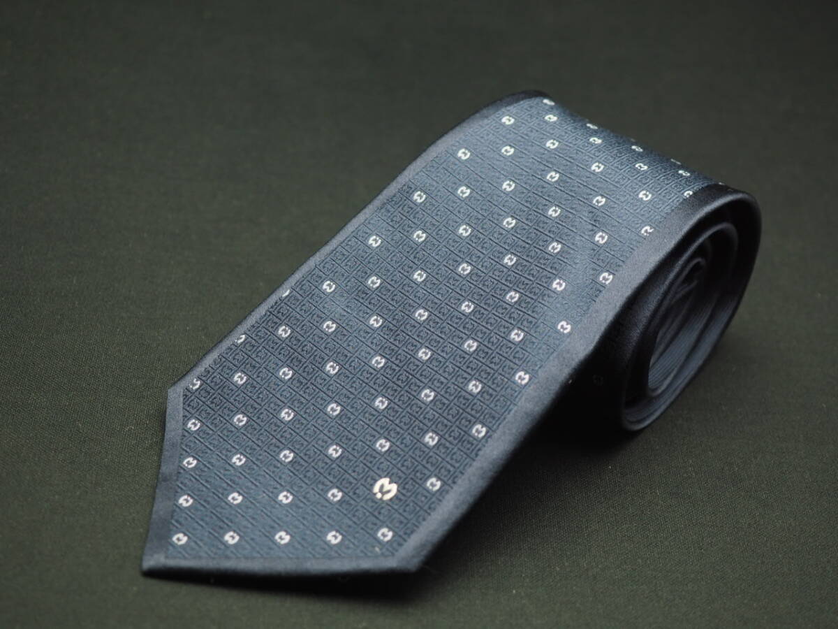 美品【Mila Schon ミラショーン】 G1820 ネイビー系 SILK ブランド ネクタイ 古着 良品 転売 仕入_画像2
