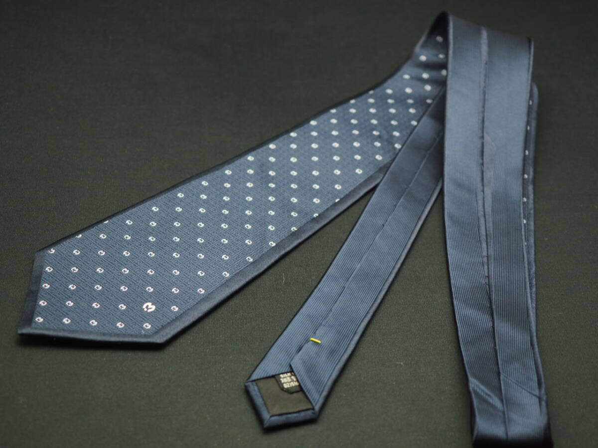 美品【Mila Schon ミラショーン】 G1820 ネイビー系 SILK ブランド ネクタイ 古着 良品 転売 仕入_画像6