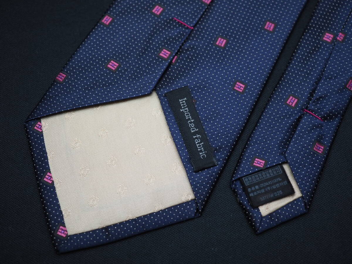 美品【Mila Schon ミラショーン】 G1823 ネイビー系 SILK ブランド ネクタイ 古着 良品 転売 仕入_画像5