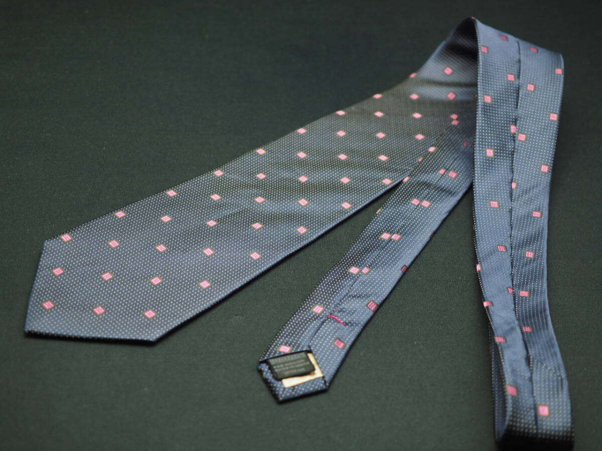 美品【Mila Schon ミラショーン】 G1823 ネイビー系 SILK ブランド ネクタイ 古着 良品 転売 仕入_画像6