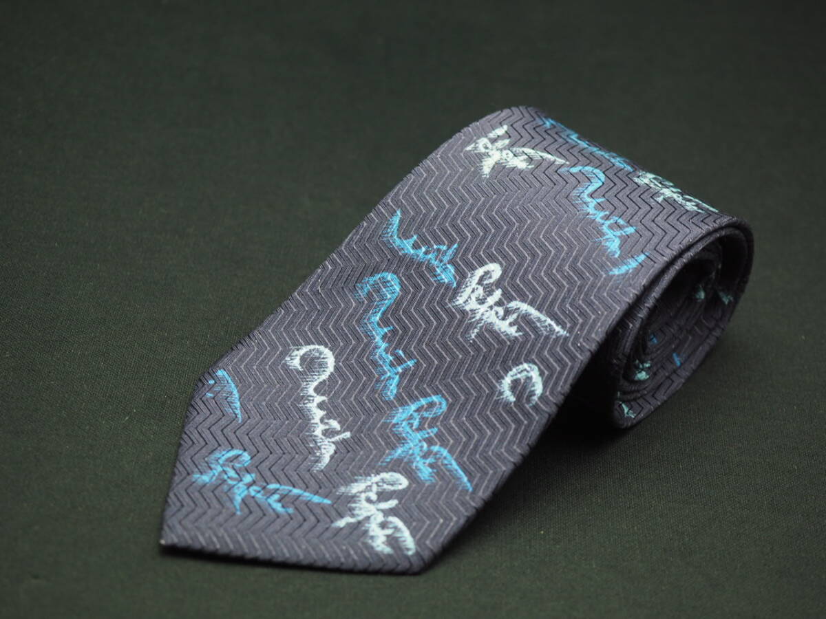 美品【Mila Schon ミラショーン】 G1825 ネイビー系 SILK ブランド ネクタイ 古着 良品 転売 仕入_画像2