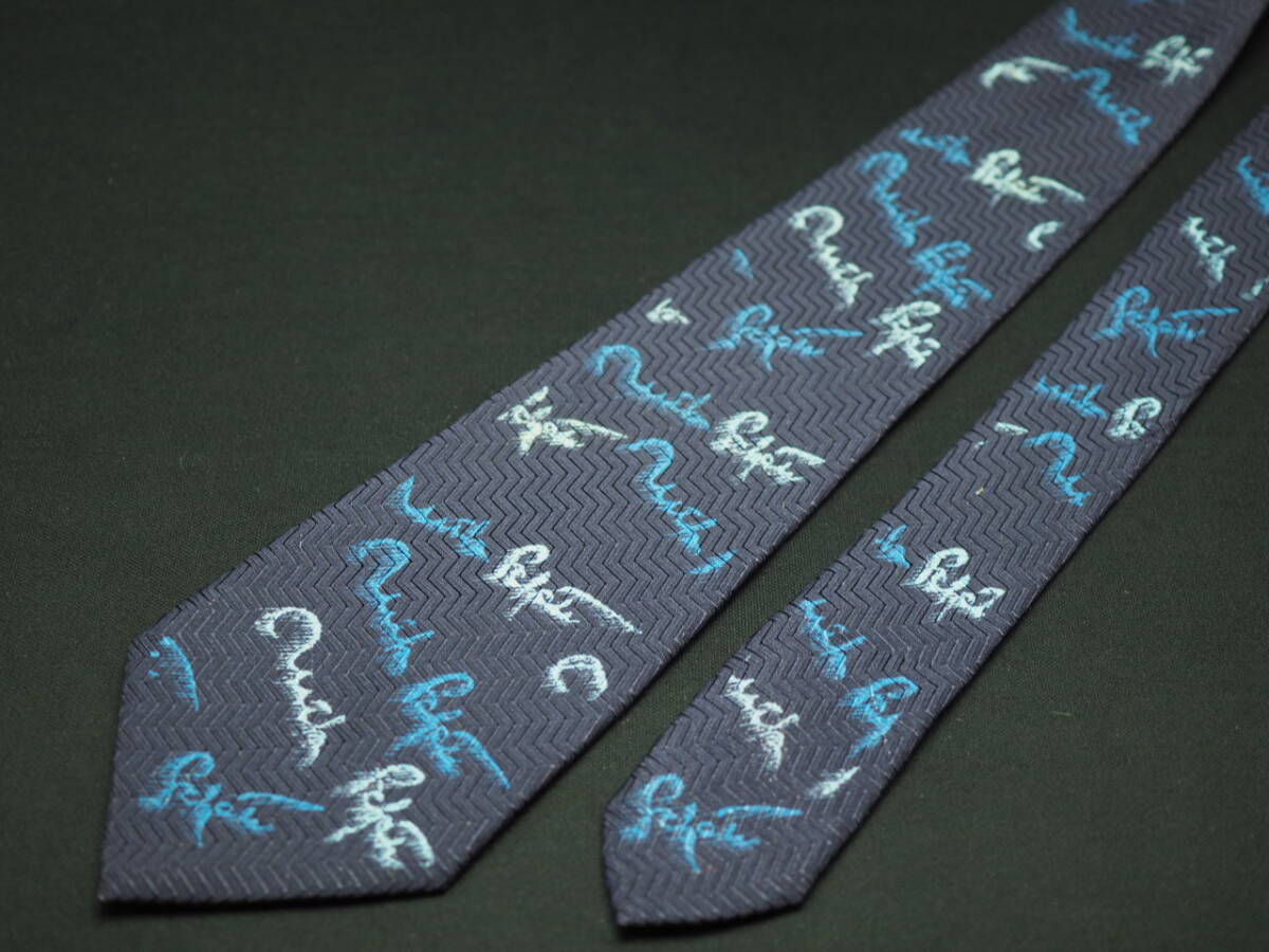 美品【Mila Schon ミラショーン】 G1825 ネイビー系 SILK ブランド ネクタイ 古着 良品 転売 仕入_画像3