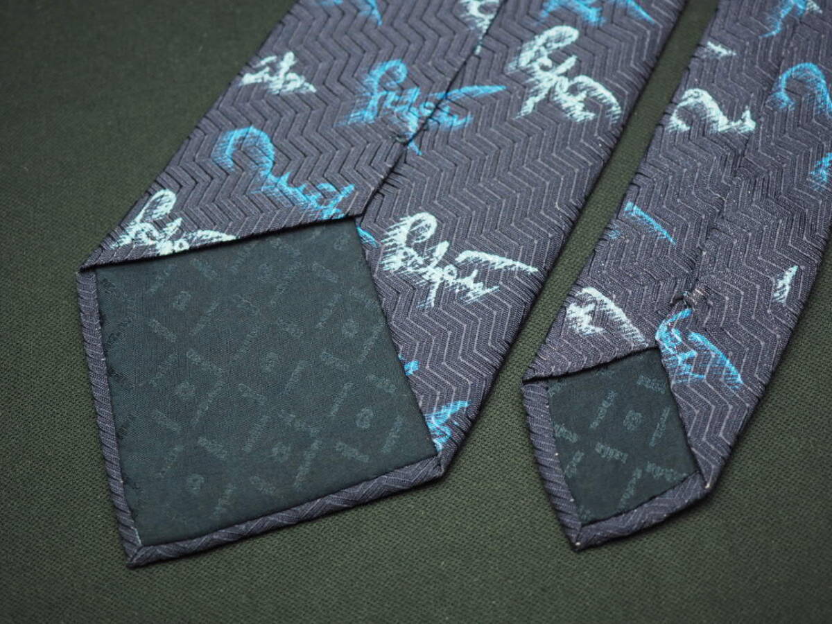 美品【Mila Schon ミラショーン】 G1825 ネイビー系 SILK ブランド ネクタイ 古着 良品 転売 仕入_画像5