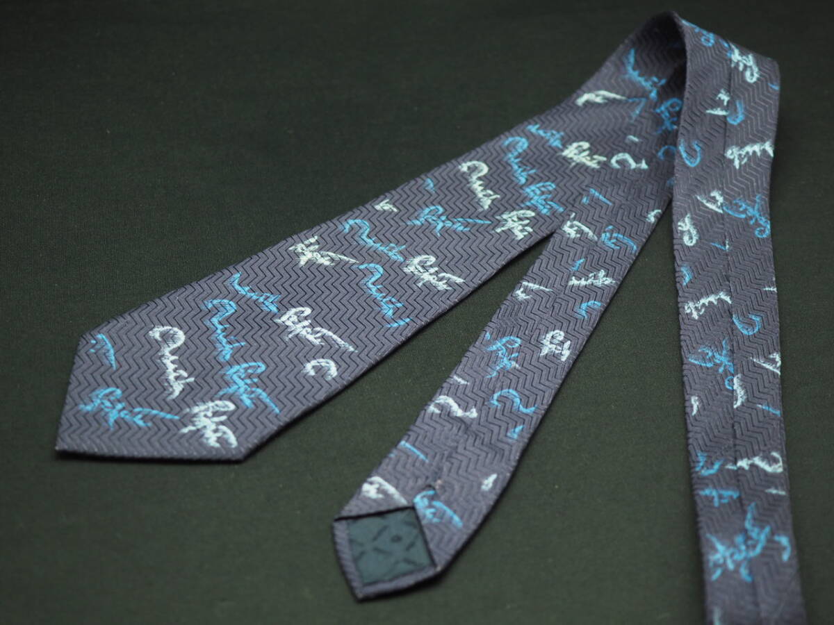 美品【Mila Schon ミラショーン】 G1825 ネイビー系 SILK ブランド ネクタイ 古着 良品 転売 仕入_画像6