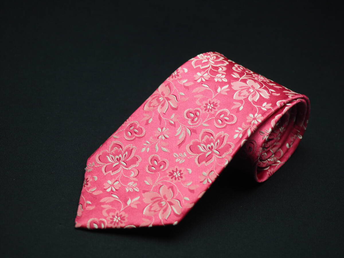 美品【Mila Schon ミラショーン】 G1838 ピンク系 SILK ブランド ネクタイ 古着 良品 転売 仕入_画像2
