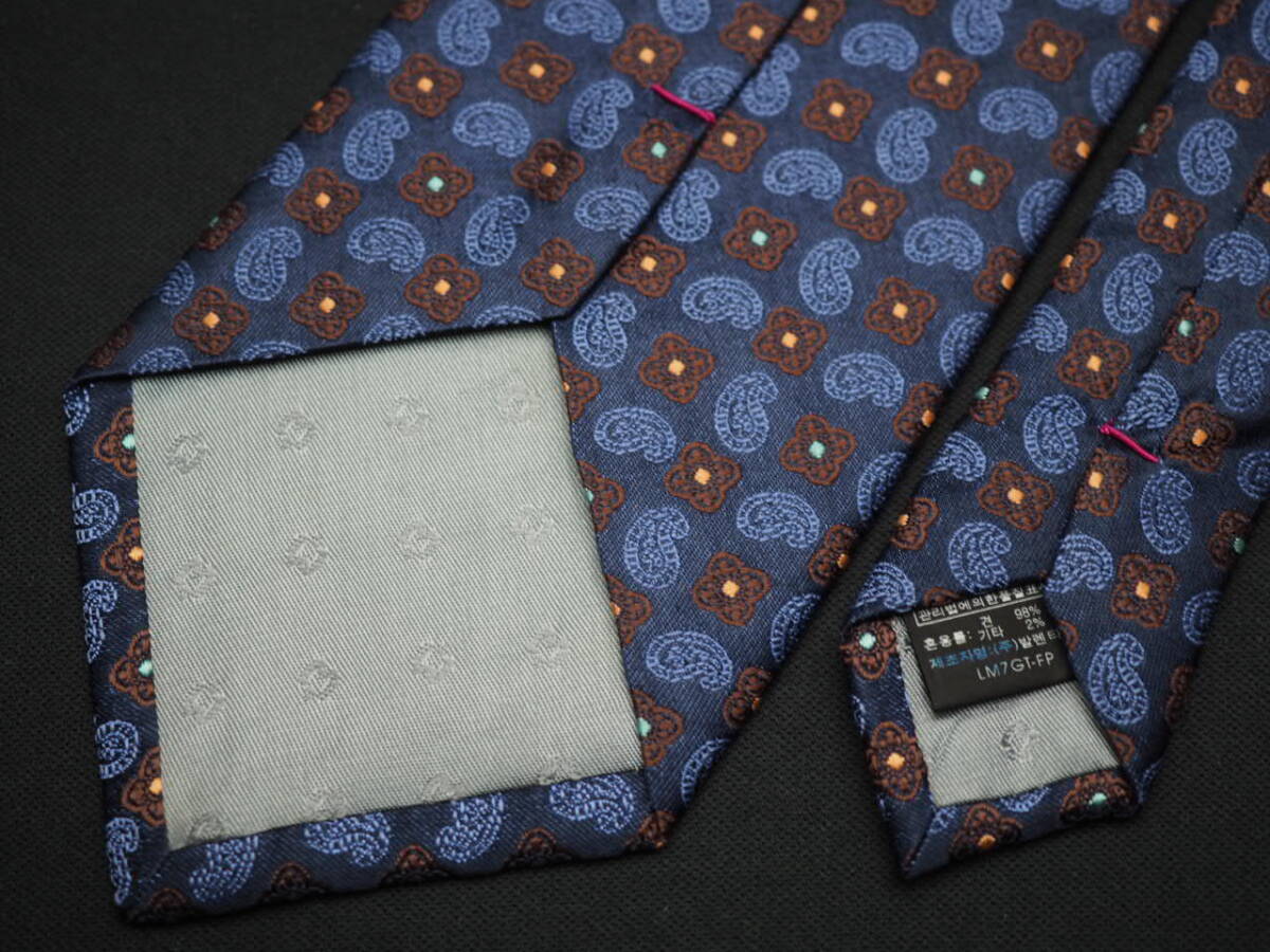 美品【Mila Schon ミラショーン】 G1847 ネイビー系 SILK ブランド ネクタイ 古着 良品 転売 仕入_画像5