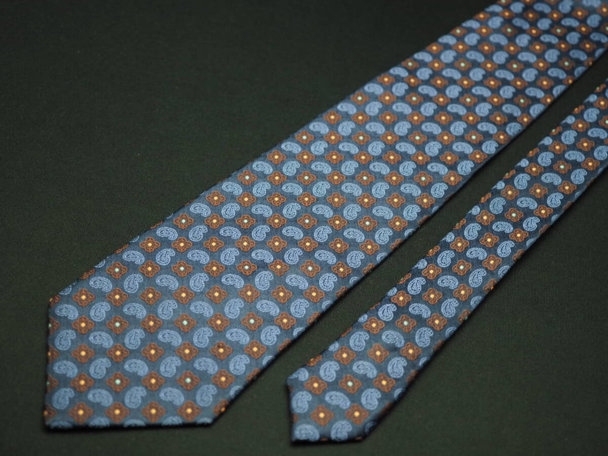 美品【Mila Schon ミラショーン】 G1847 ネイビー系 SILK ブランド ネクタイ 古着 良品 転売 仕入_画像3