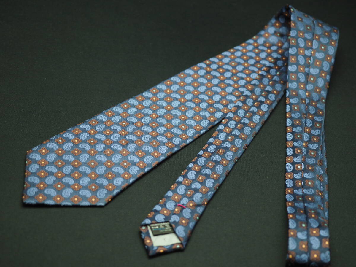 美品【Mila Schon ミラショーン】 G1847 ネイビー系 SILK ブランド ネクタイ 古着 良品 転売 仕入_画像6