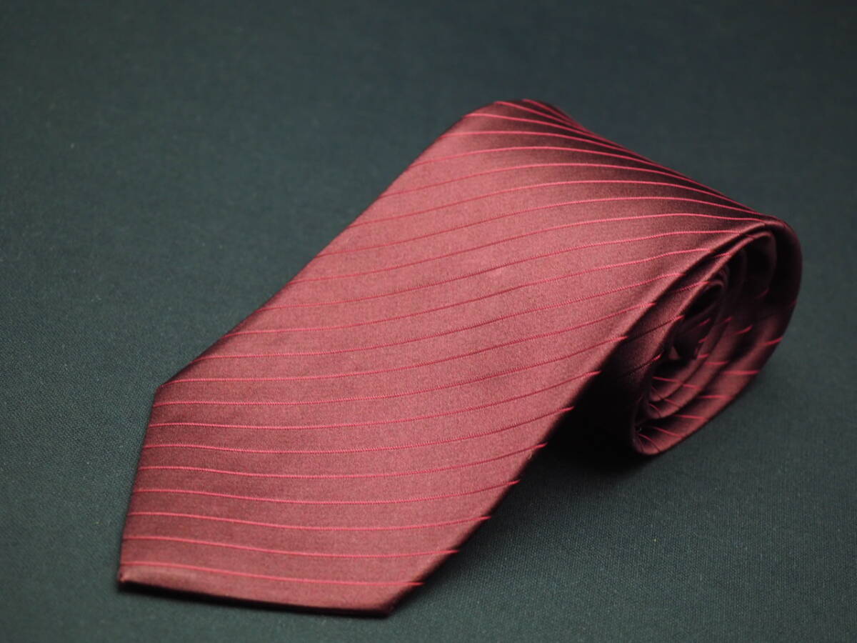 美品【Mila Schon ミラショーン】 G1860 ワイン系 SILK ブランド ネクタイ 古着 良品 転売 仕入_画像2