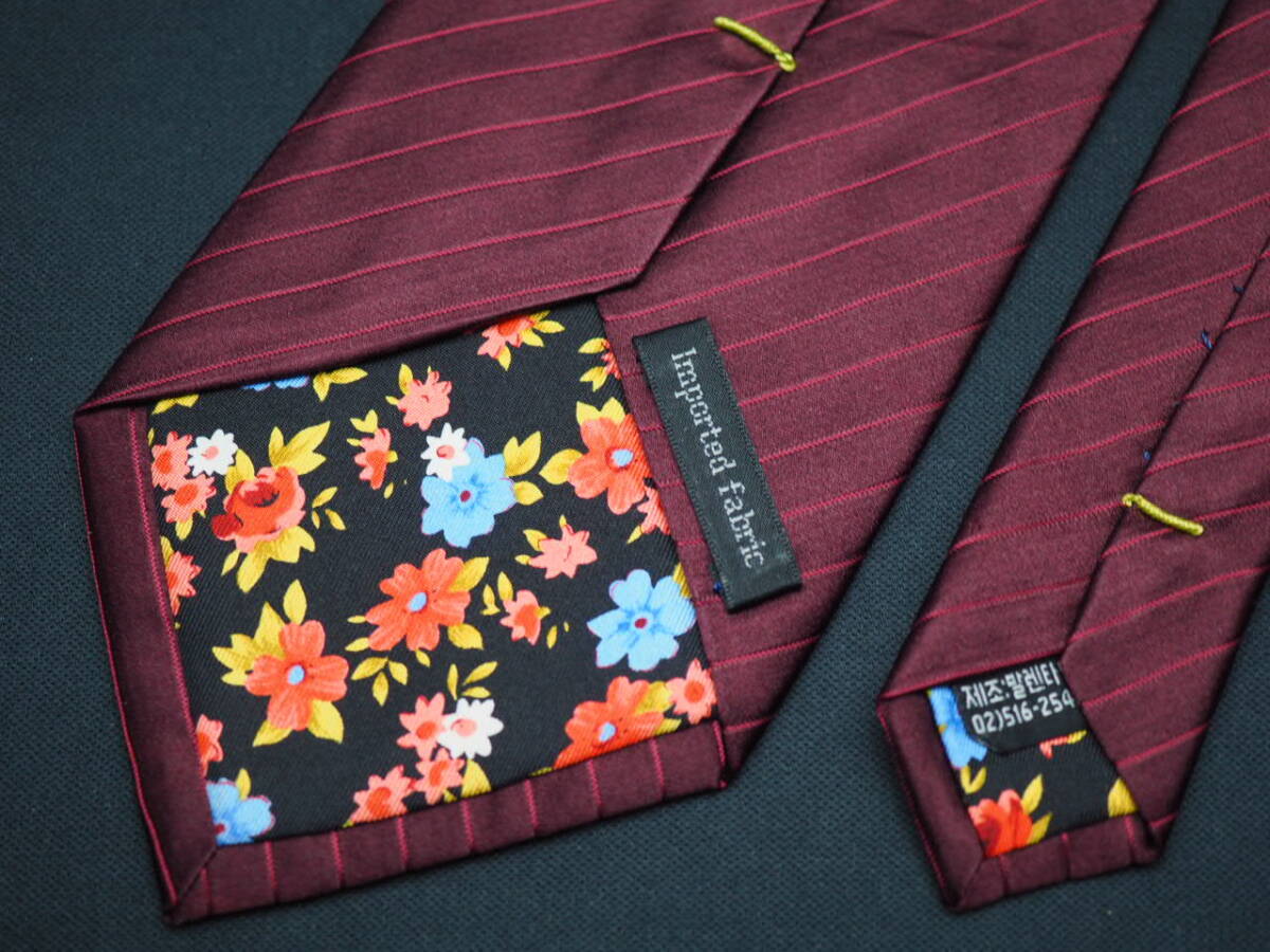 美品【Mila Schon ミラショーン】 G1860 ワイン系 SILK ブランド ネクタイ 古着 良品 転売 仕入_画像5