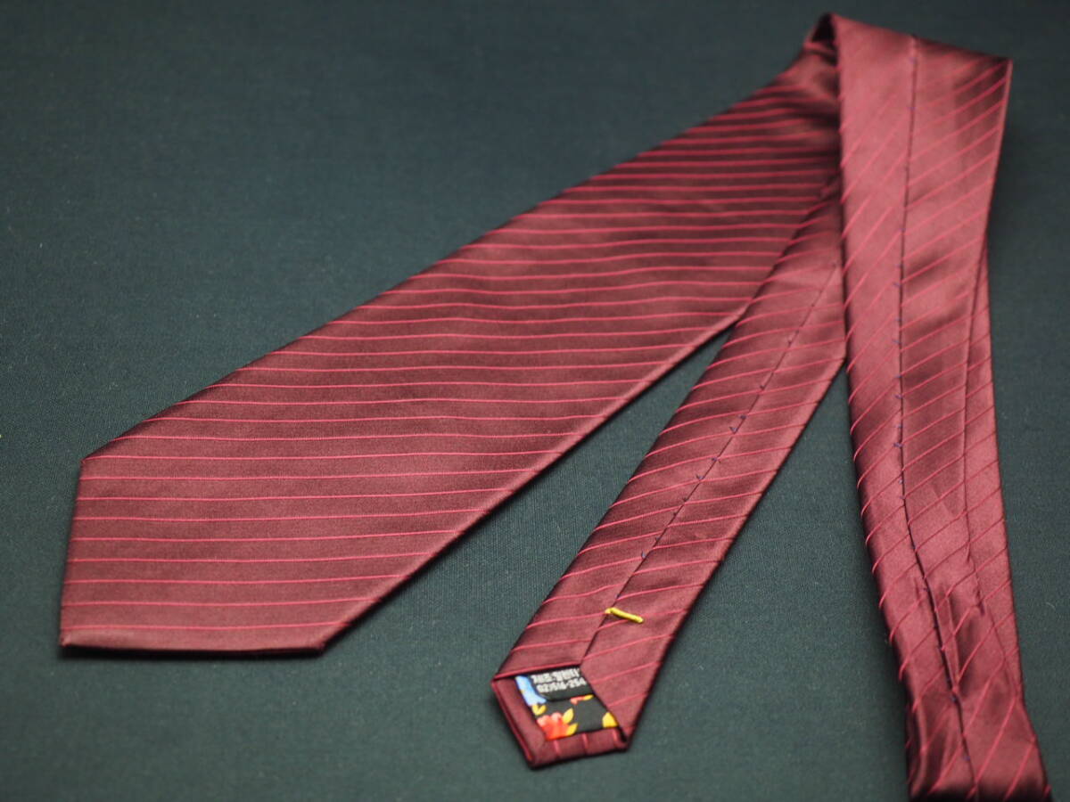 美品【Mila Schon ミラショーン】 G1860 ワイン系 SILK ブランド ネクタイ 古着 良品 転売 仕入_画像6
