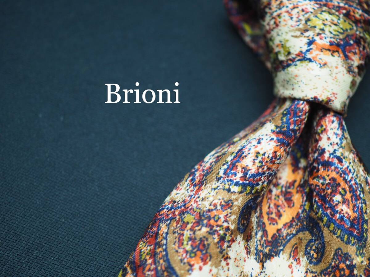 прекрасный товар [Broni Brioni ] G1903 SILK бренд галстук б/у одежда хорошая вещь перепродажа скупка 