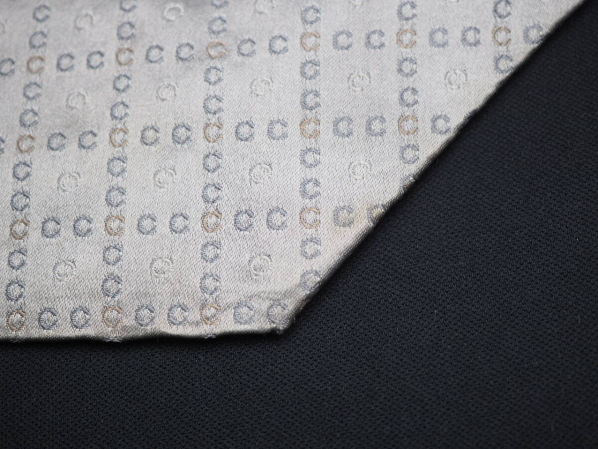 【CELINE セリーヌ】 G2071 ロゴ シルバー SILK ブランド ネクタイ 古着 良品 転売 仕入_画像5