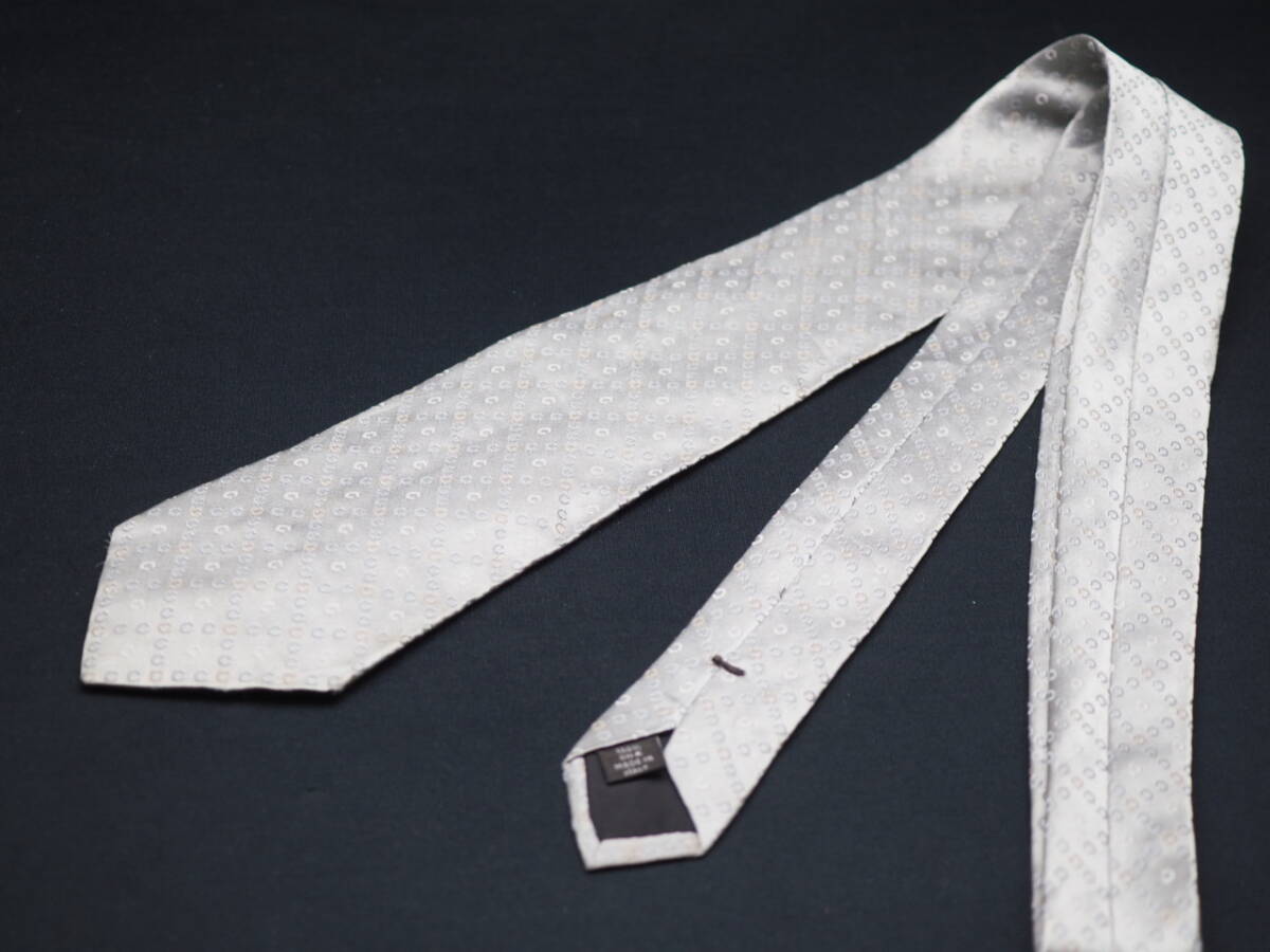 【CELINE セリーヌ】 G2071 ロゴ シルバー SILK ブランド ネクタイ 古着 良品 転売 仕入_画像8