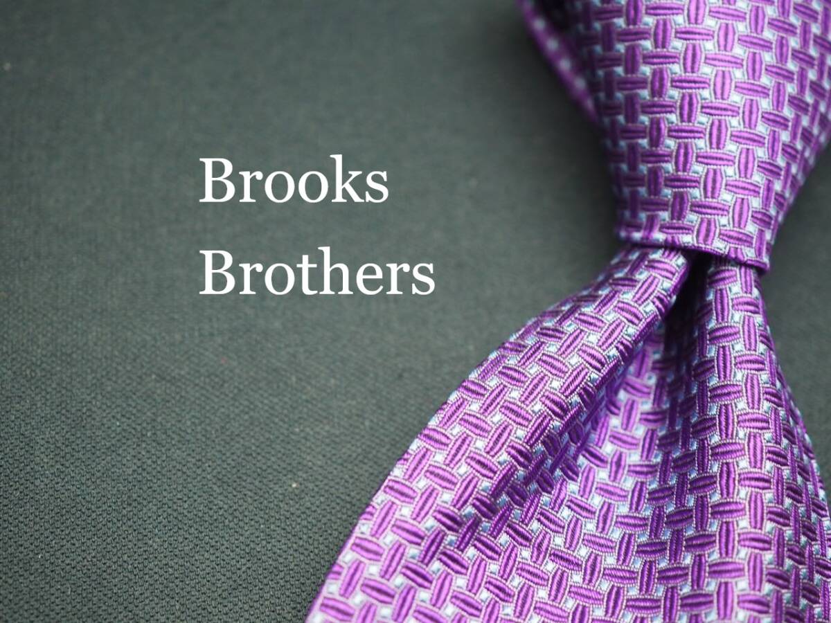 未使用品【BROOKS BROTHERS ブルックスブラザーズ】 G2081 パープル系 SILK ブランド ネクタイ 古着 良品 転売 仕入_画像1