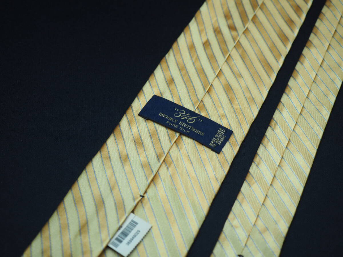 未使用品【BROOKS BROTHERS ブルックスブラザーズ】 G2087 黄ゴールド系 SILK ブランド ネクタイ 古着 良品 転売 仕入_画像4