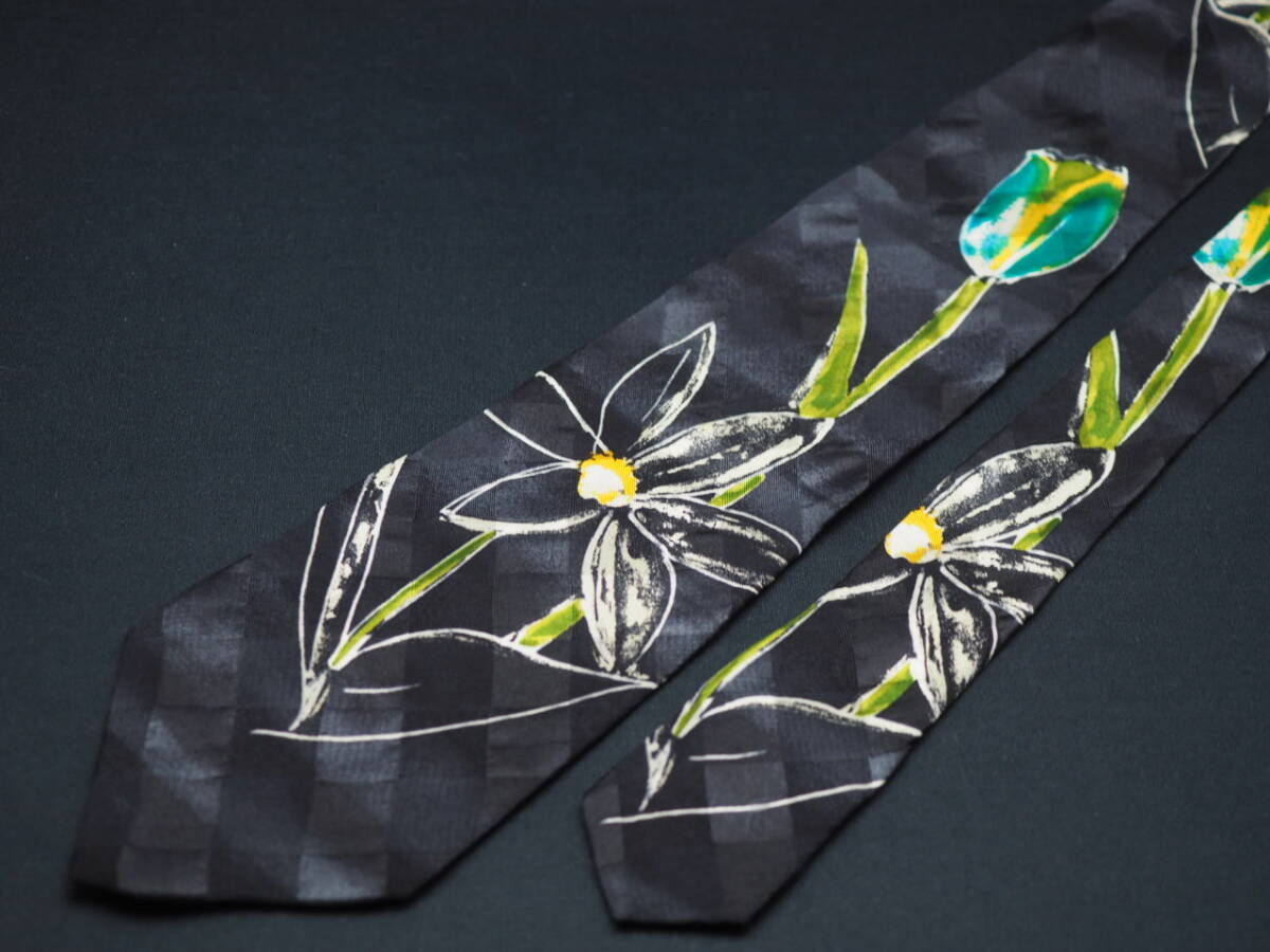 美品【HUGO BOSS ヒューゴ ボス】 G2117 ブラック系 SILK ブランド ネクタイ 古着 良品 転売 仕入_画像3