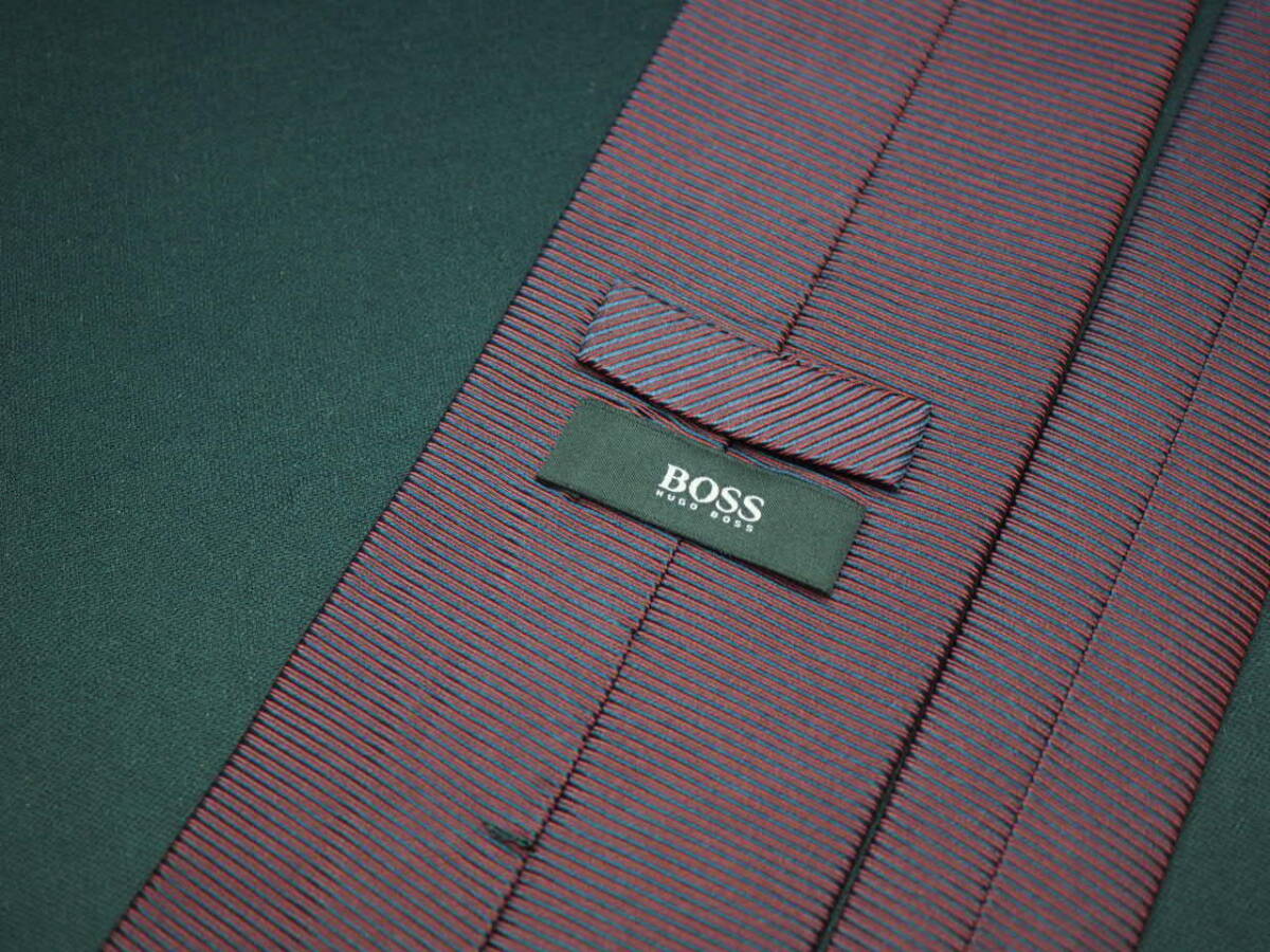 美品【HUGO BOSS ヒューゴ ボス】 G2119 ワイン系 SILK ブランド ネクタイ 古着 良品 転売 仕入_画像4