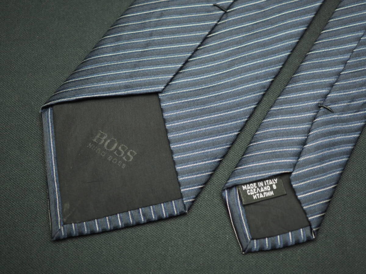 【HUGO BOSS ヒューゴ ボス】 G2121 ネイビー ブラック系 SILK ブランド ネクタイ 古着 良品 転売 仕入_画像5