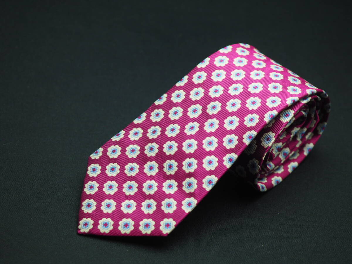 美品【HUGO BOSS ヒューゴ ボス】 G2125 ワインパープル系 SILK ブランド ネクタイ 古着 良品 転売 仕入_画像2