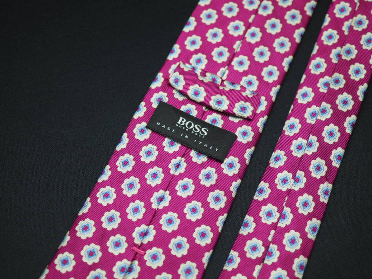 美品【HUGO BOSS ヒューゴ ボス】 G2125 ワインパープル系 SILK ブランド ネクタイ 古着 良品 転売 仕入_画像4