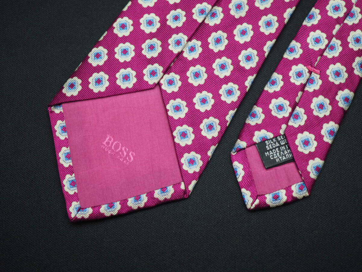 美品【HUGO BOSS ヒューゴ ボス】 G2125 ワインパープル系 SILK ブランド ネクタイ 古着 良品 転売 仕入_画像5