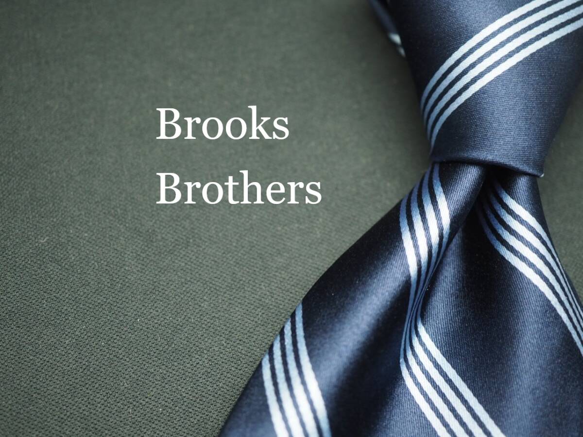 美品【BROOKS BROTHERS ブルックスブラザーズ】 G2185 USA ネイビー SILK ブランド ネクタイ 古着 良品 転売 仕入_画像1