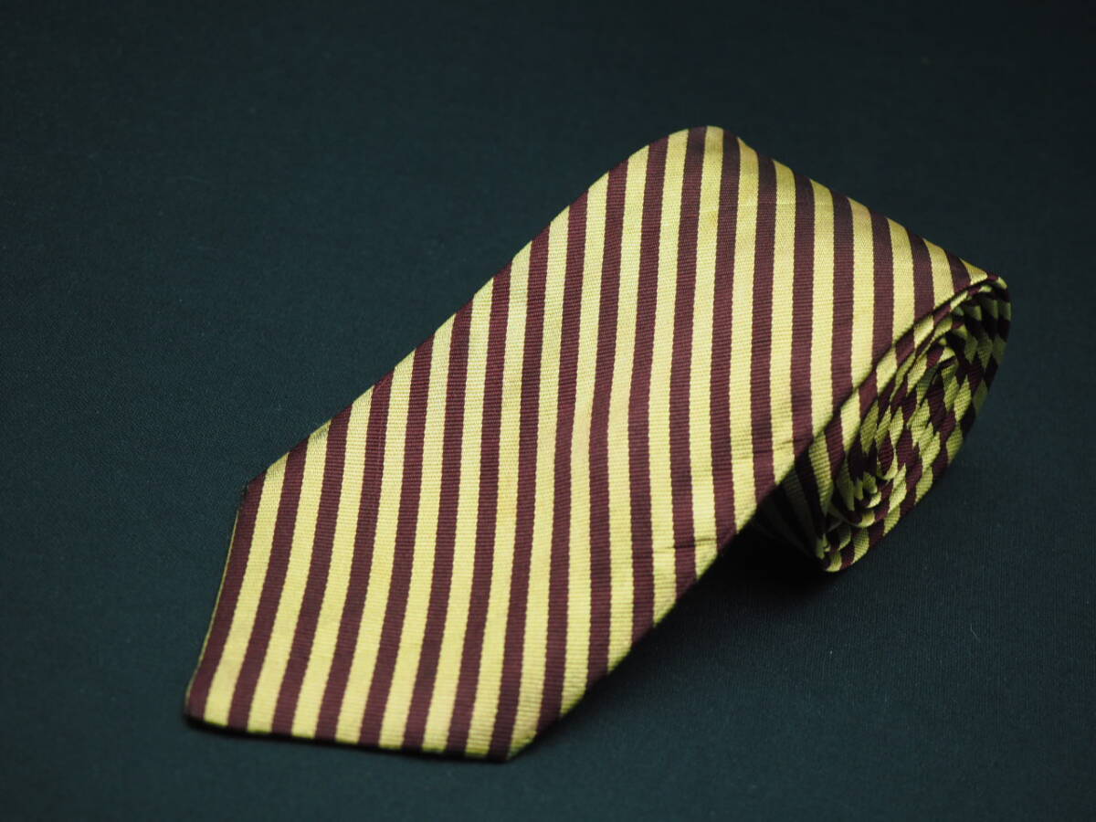【BROOKS BROTHERS ブルックスブラザーズ】 G2186 USA 黄ゴールド ワイン系 SILK ブランド ネクタイ 古着 良品 転売 仕入_画像2